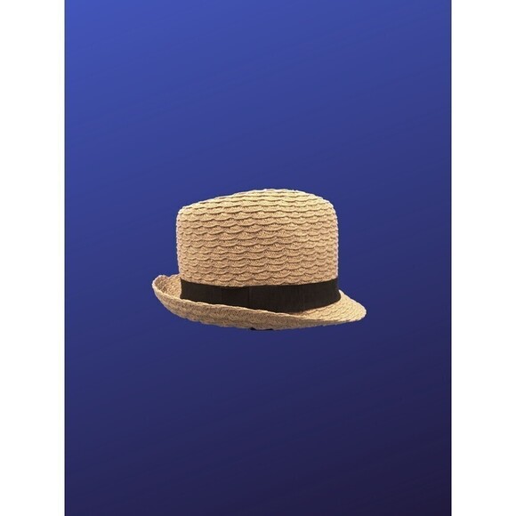 Unbranded Women’s 100% Straw FEDORA Hat, NATURAL/BLACK, One Size, NWOT - Picture 5 of 7